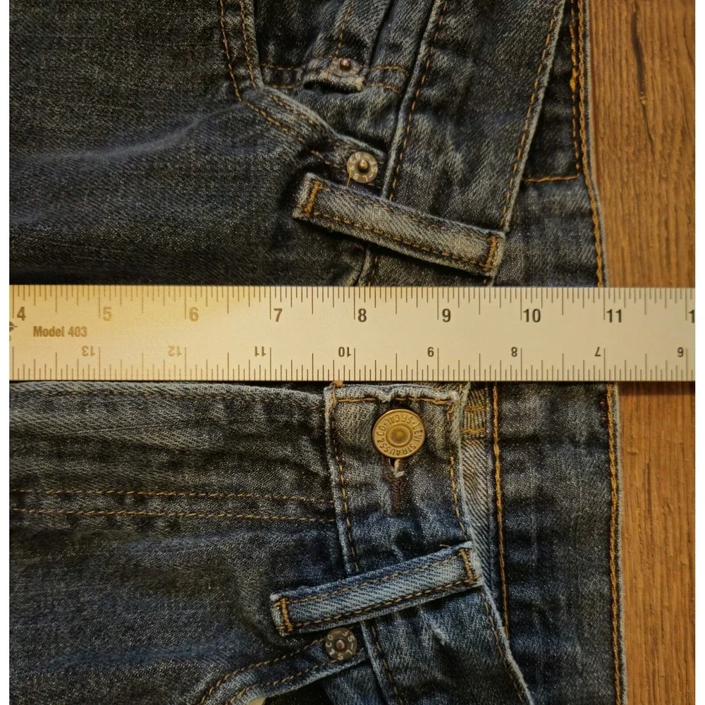 Levis 505 Regular Straight Blue Denim Jeans Mens Tag 30x30 Western